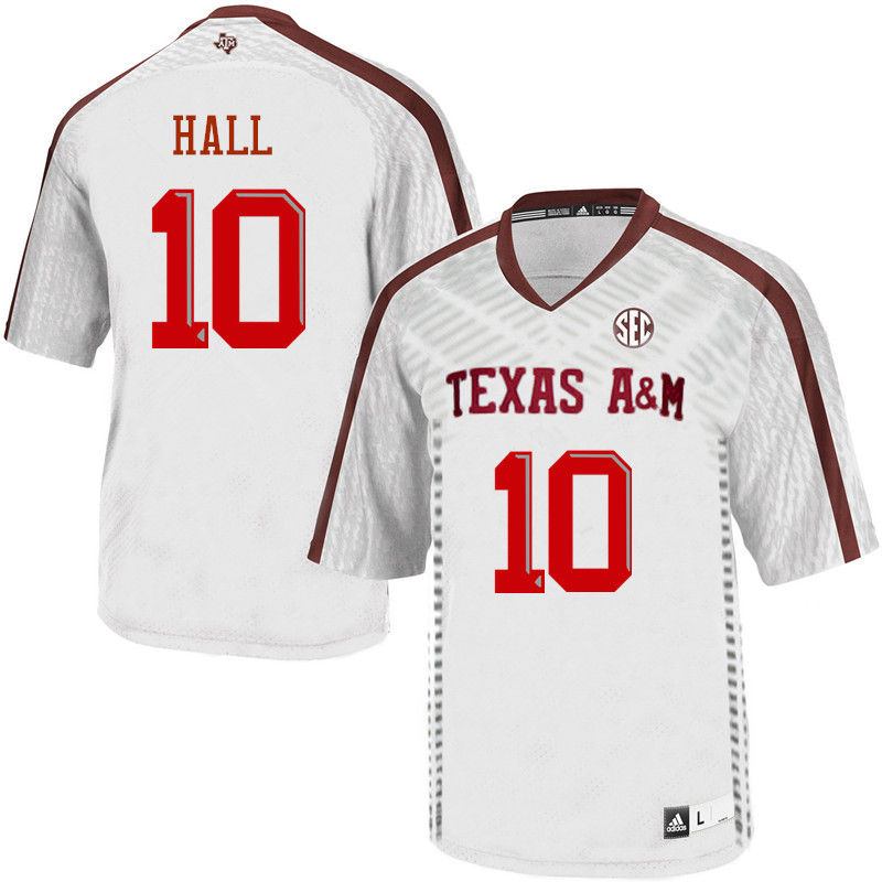 Men #10 Daeshon Hall Texas A&M Aggies College Football Jerseys-White